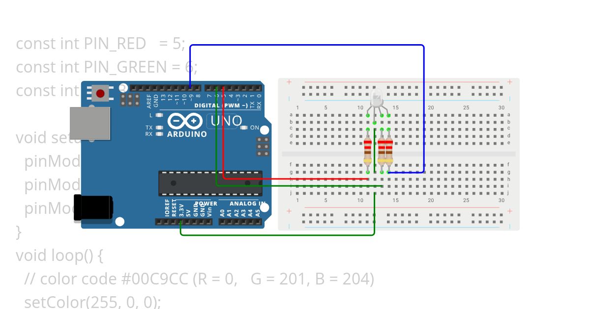 RGB LED BLINKING Copy simulation