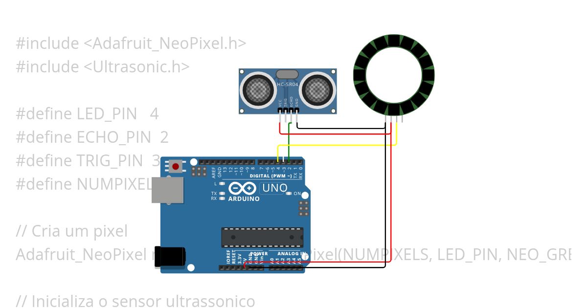 CSTEI - PROTO - LED Strip Sinalizador Distância simulation