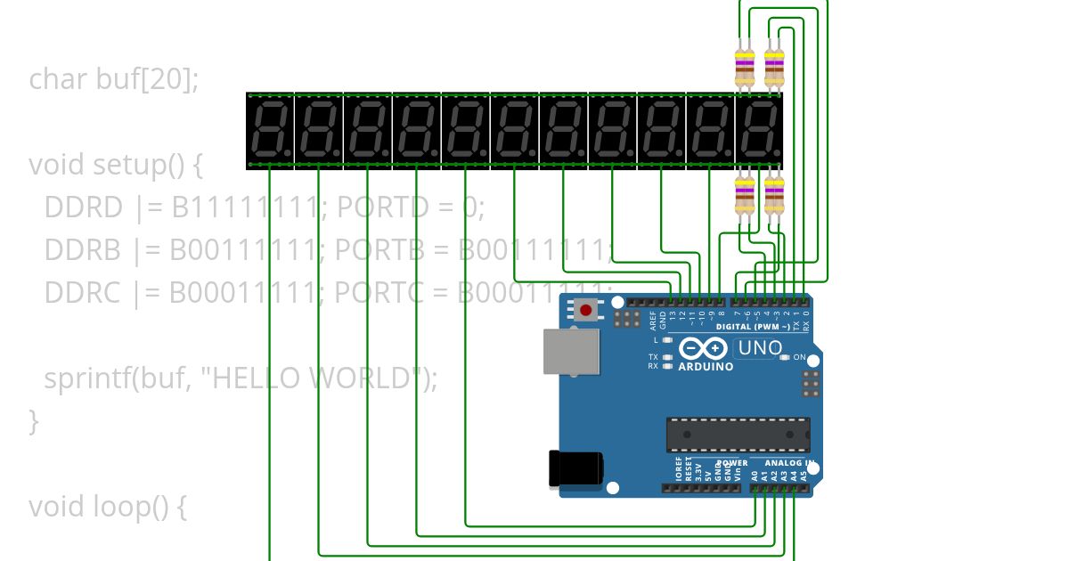 7 SEGMENT 11 DIGIT parallel simulation