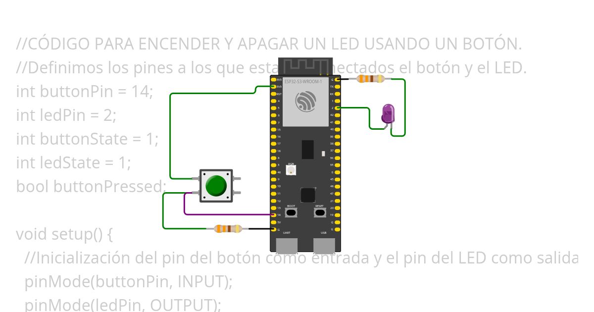 Encender LED con boton simulation