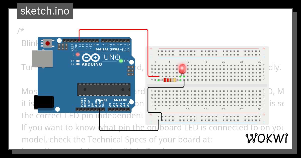 Blink - Wokwi ESP32, STM32, Arduino Simulator