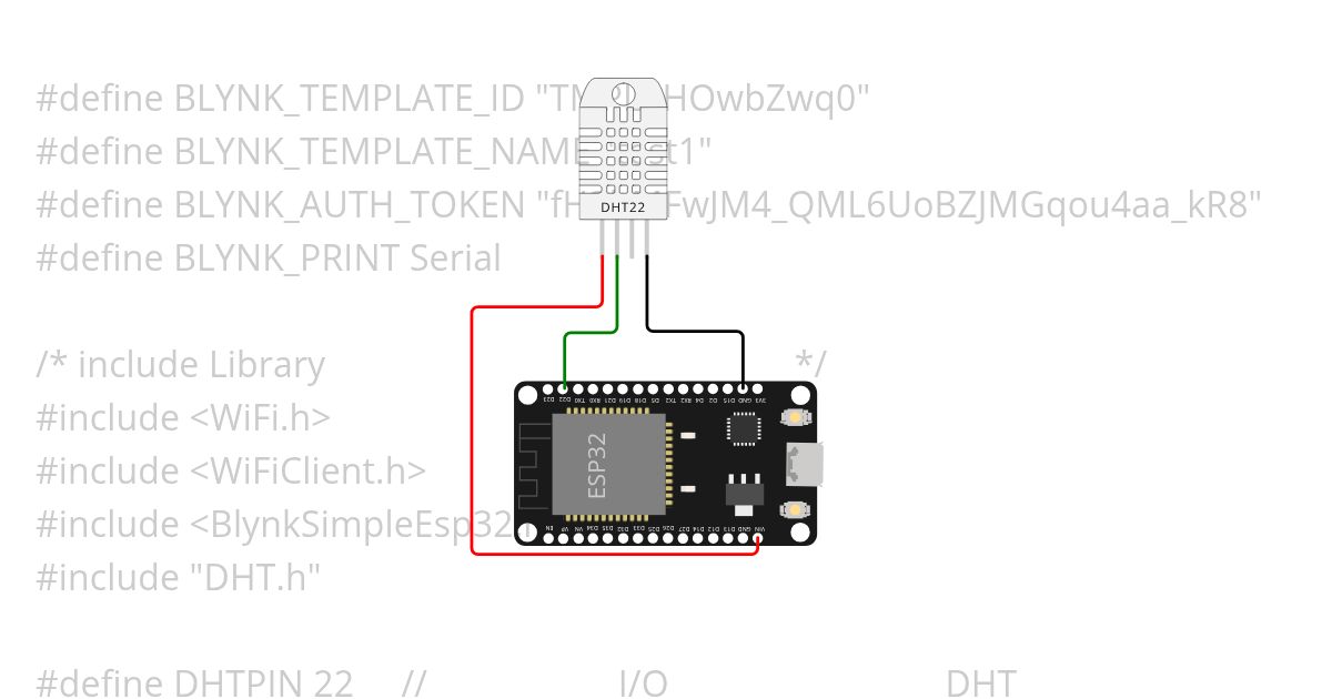 esp32 DHT Blynk Copy simulation