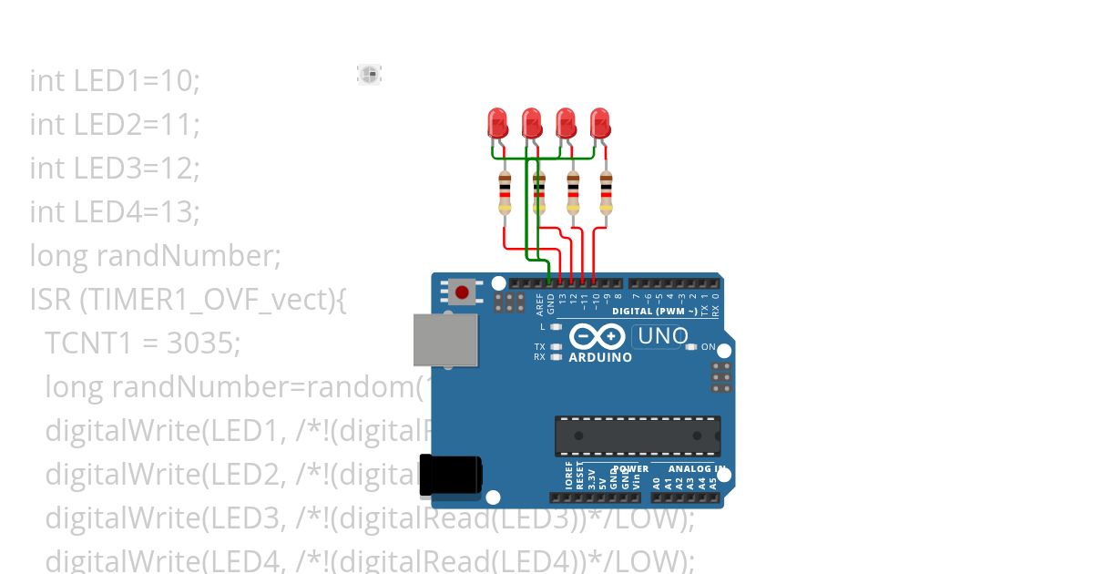 Diody LED - Losowe simulation