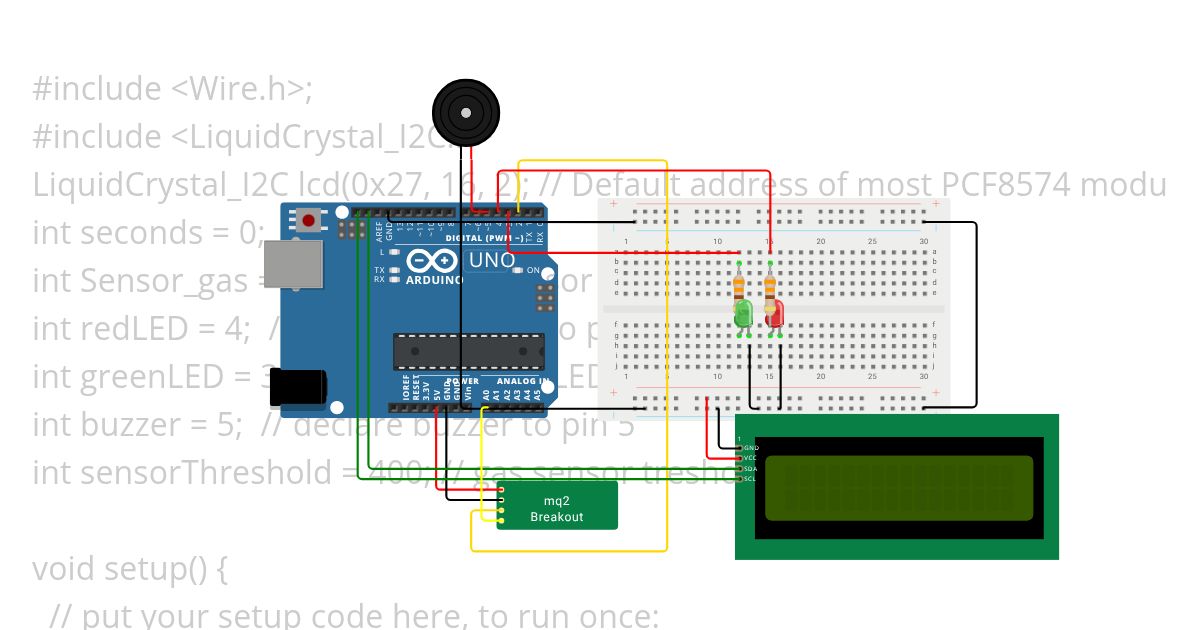 SENSOR GAS + LCD I2C Copy simulation