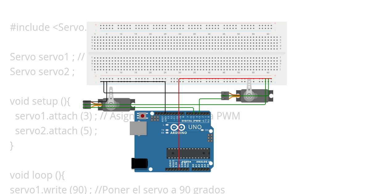 2 Servo 90ª-180ª simulation