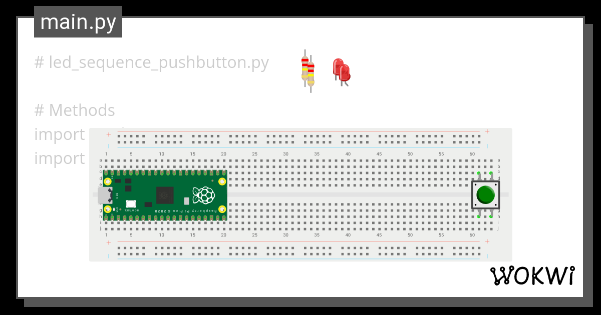 Led Sequence Pushbutton Wokwi Esp Stm Arduino Simulator