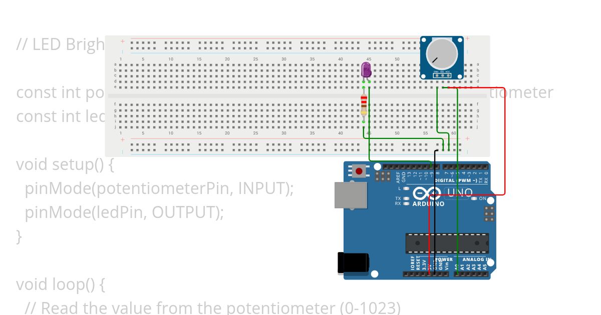 Potentiometer Light simulation