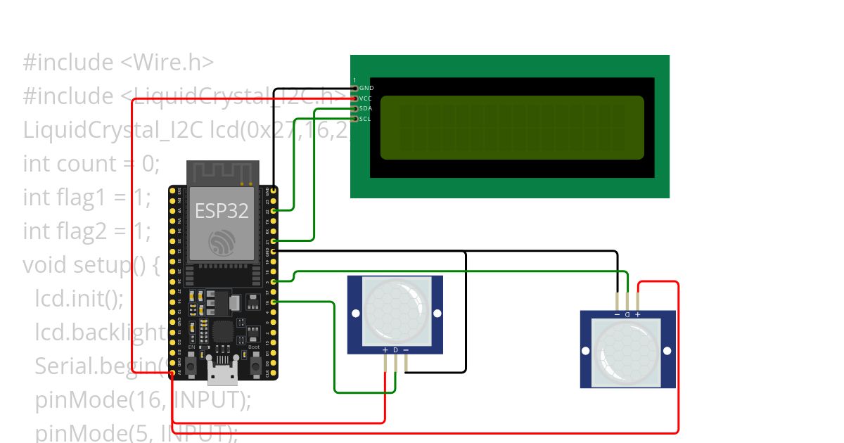 Entry Exit ESP32 simulation