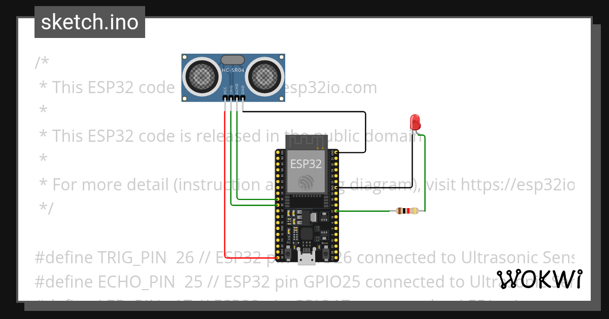 Sensore di Parcheggio - Wokwi ESP32, STM32, Arduino Simulator image.