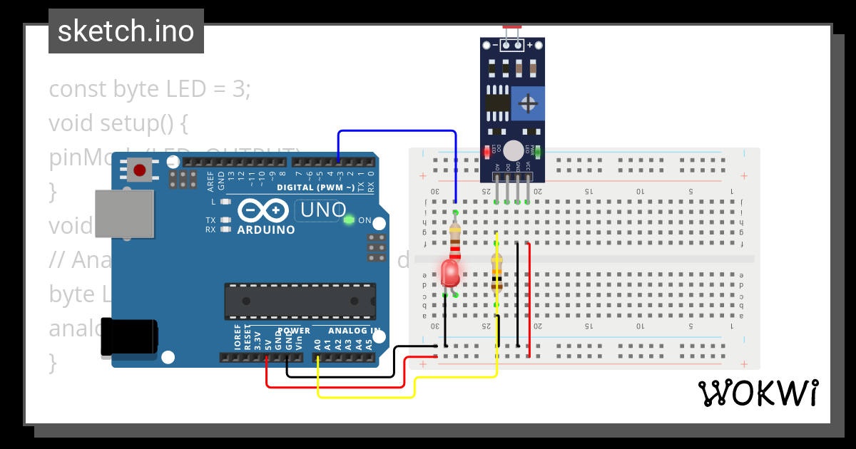 ışık Sensörü - Wokwi Esp32, Stm32, Arduino Simulator