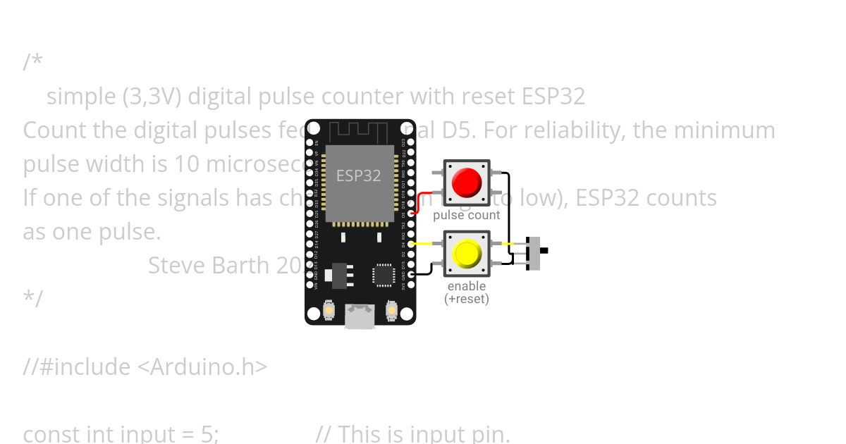 digital pulse counter with reset .ino Copy simulation