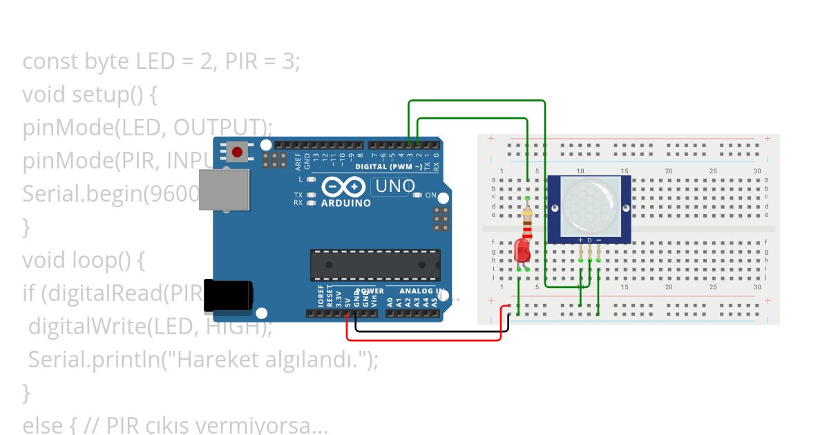 Hareket Sensörü simulation