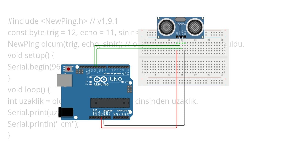 Ultrasonik Sensör simulation