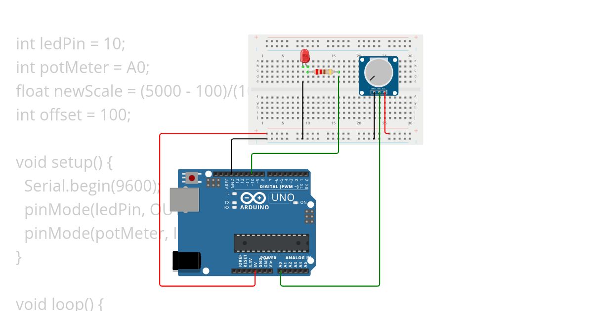 Les2_Oef5_Blinking_LED_potentiometer simulation