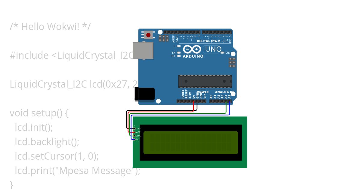 Liquid Crystal I2C  simulation