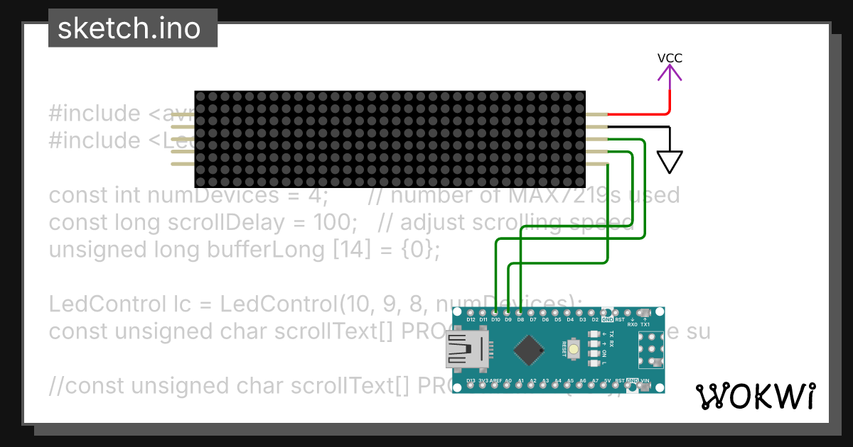 matrix 4x8*8 - Wokwi ESP32, STM32, Arduino Simulator