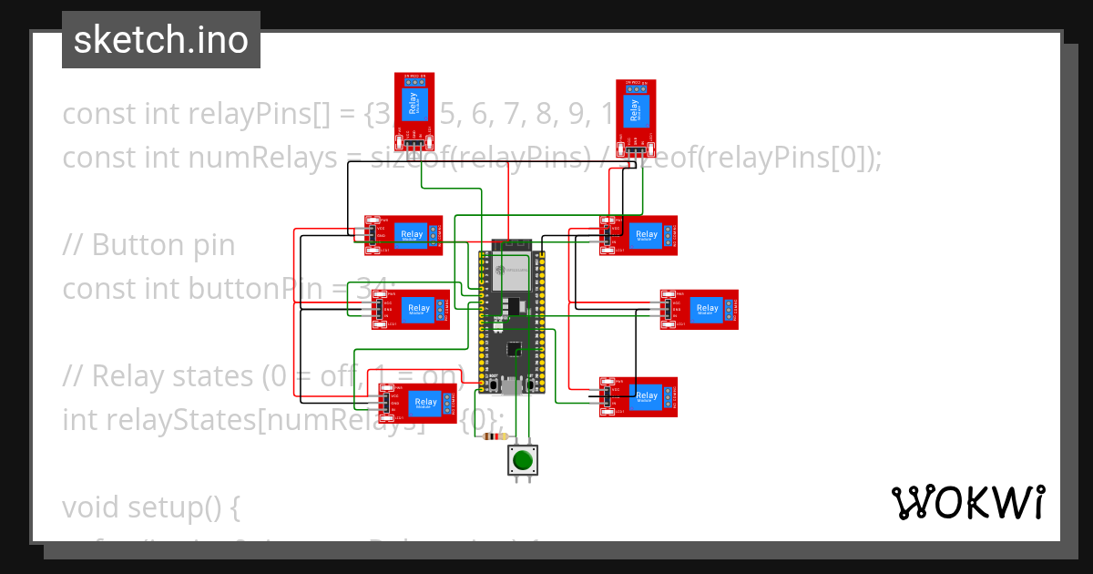 relay matrix - Wokwi ESP32, STM32, Arduino Simulator
