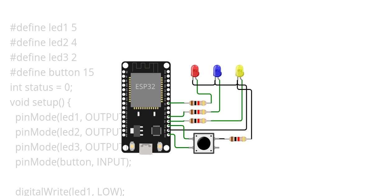 Tombol 3 Lampu simulation