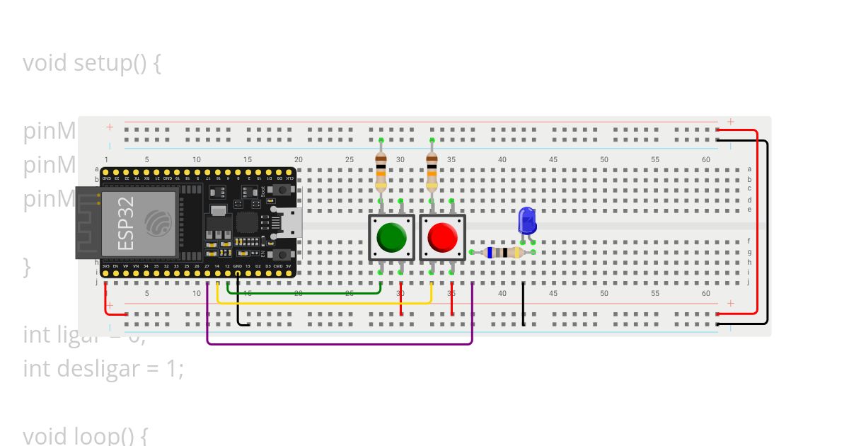led botão on/off Copy simulation
