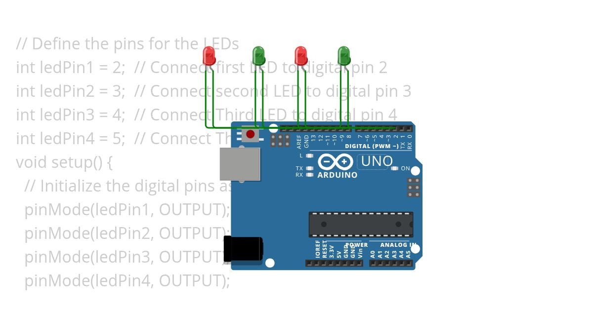 Control alternative LED using Arduino simulation