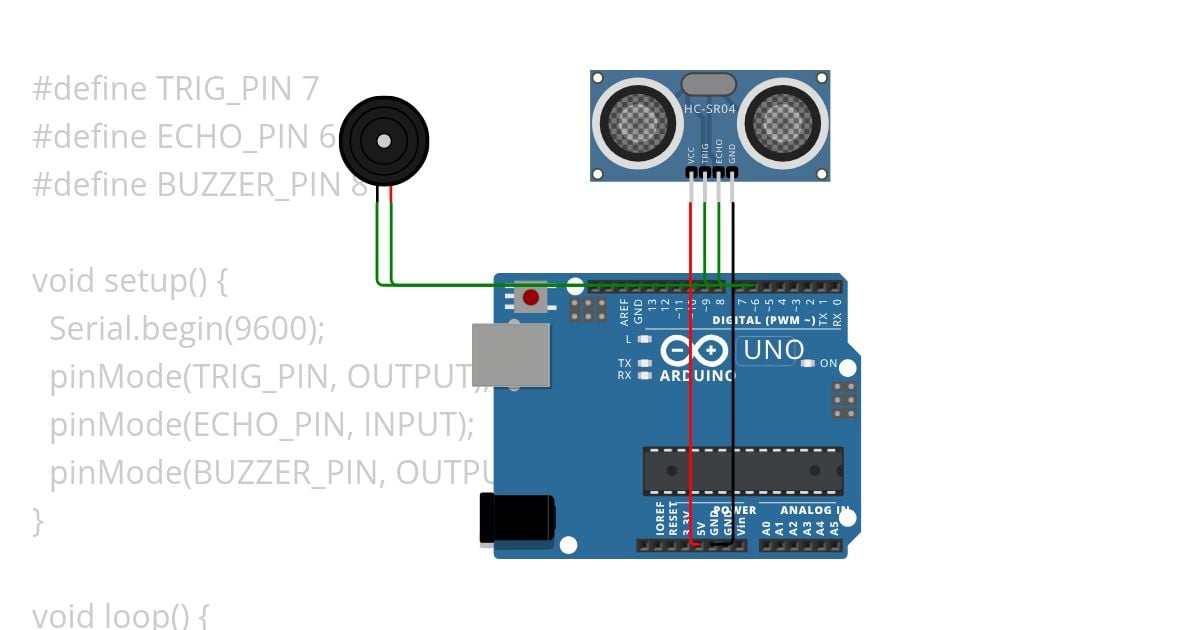 Active Alarm system using ultrasonic sensor's data simulation