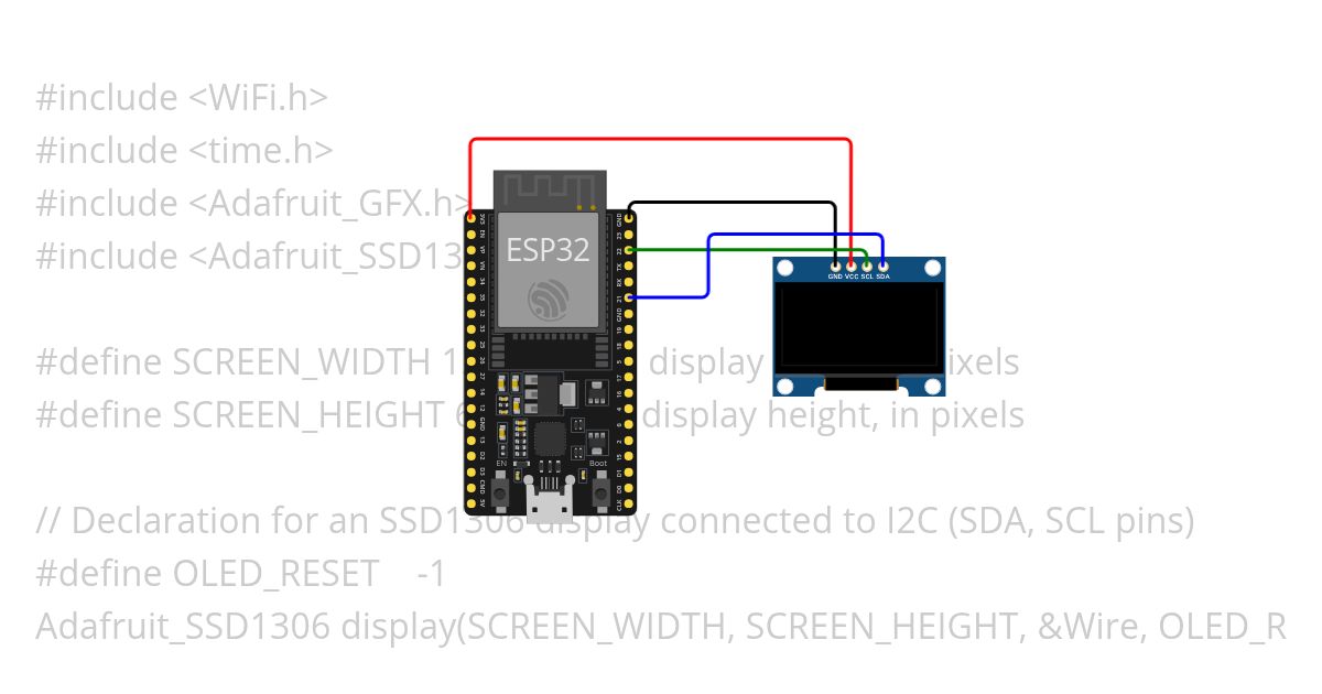 Time and Date display using oled display Copy simulation