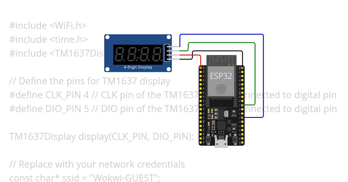 Time and Date display in 7 segement display simulation
