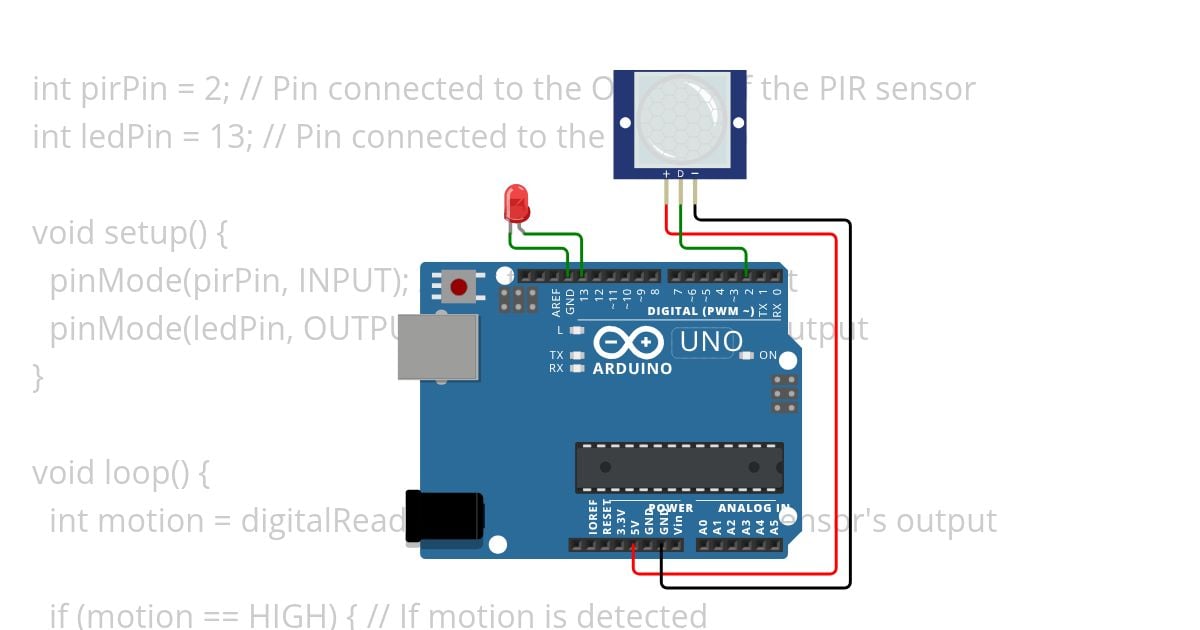 PIR motion activated LED simulation