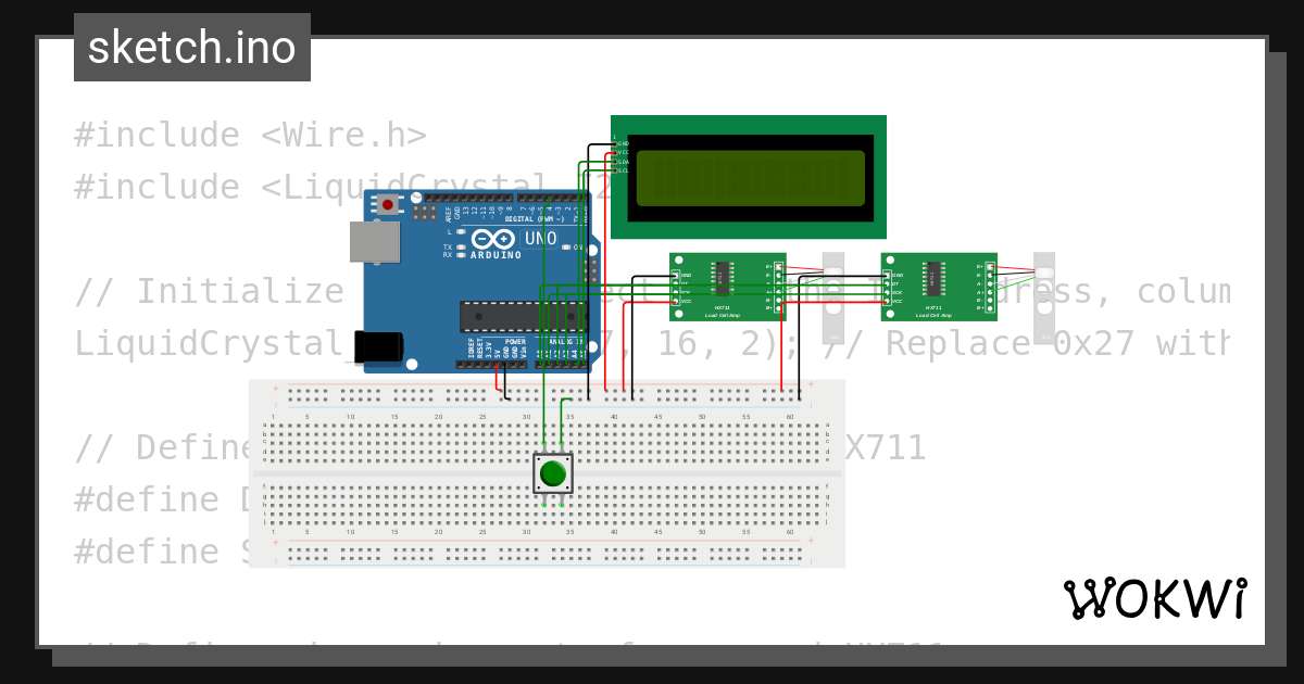 Two load cells - Wokwi ESP32, STM32, Arduino Simulator