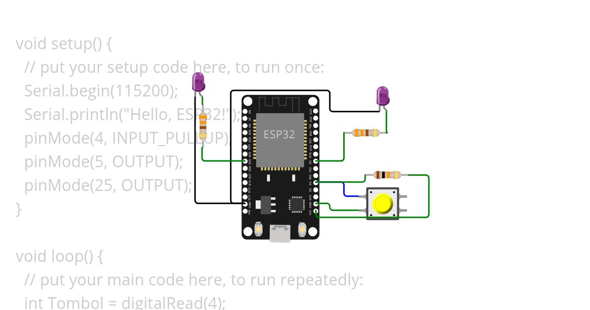ON 2 lamp with PB Pull_Up simulation