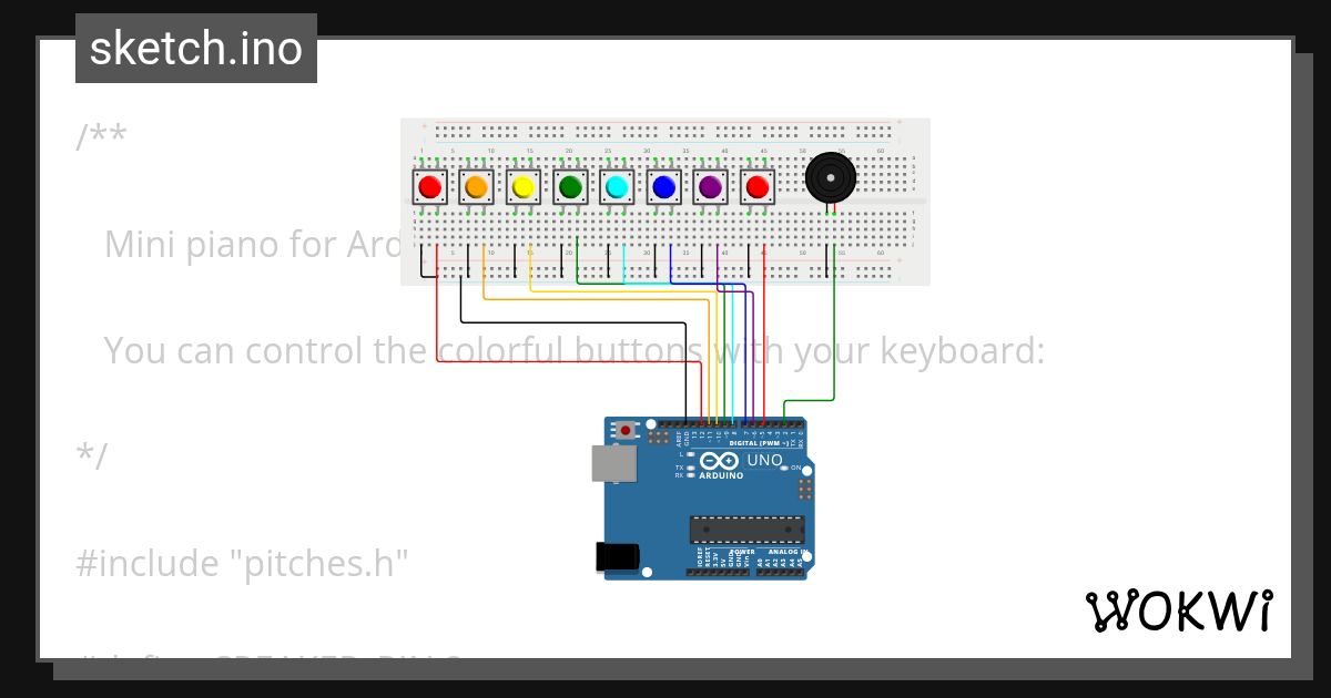 Piano - Wokwi ESP32, STM32, Arduino Simulator