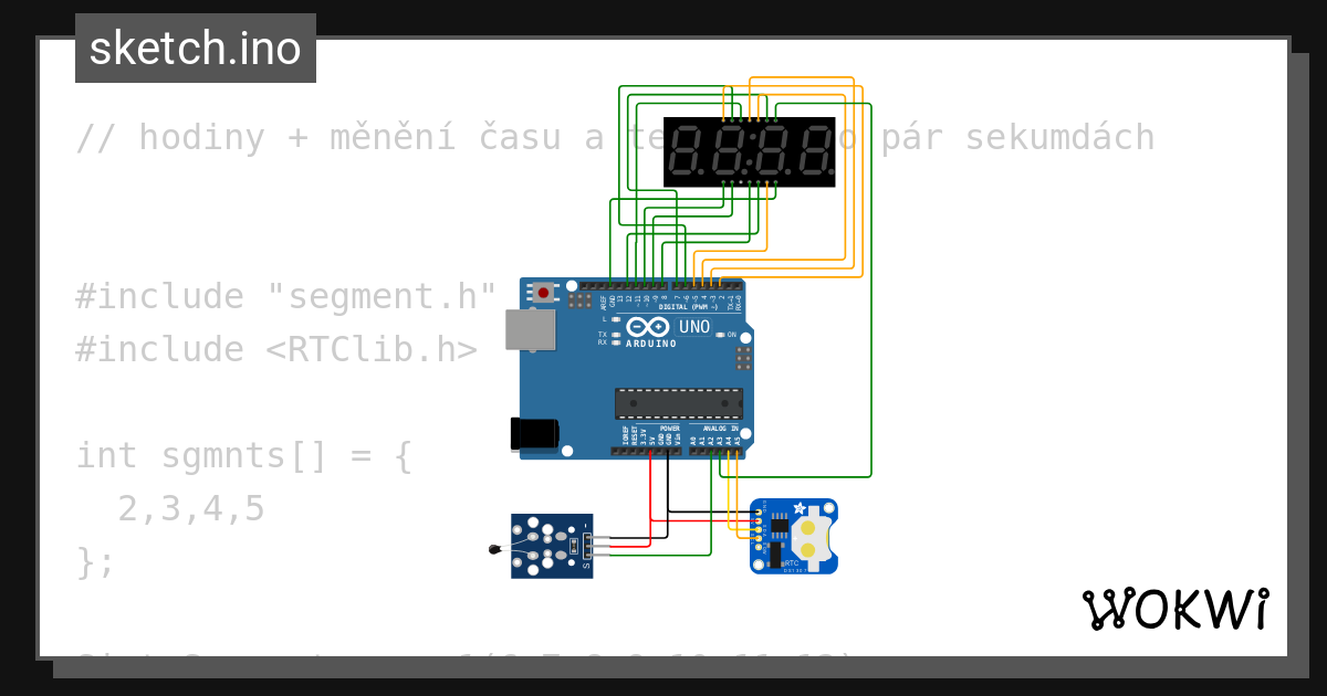 As ukol hodiny teplota wokwi esp32 stm32 arduino simulator