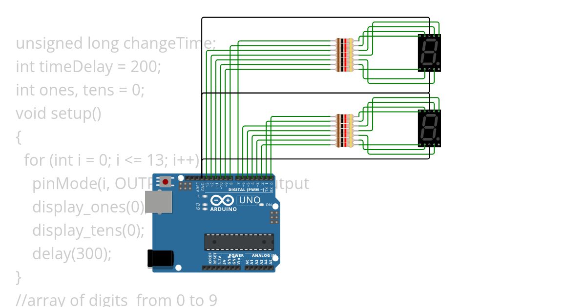 7 segmentni LED display simulation