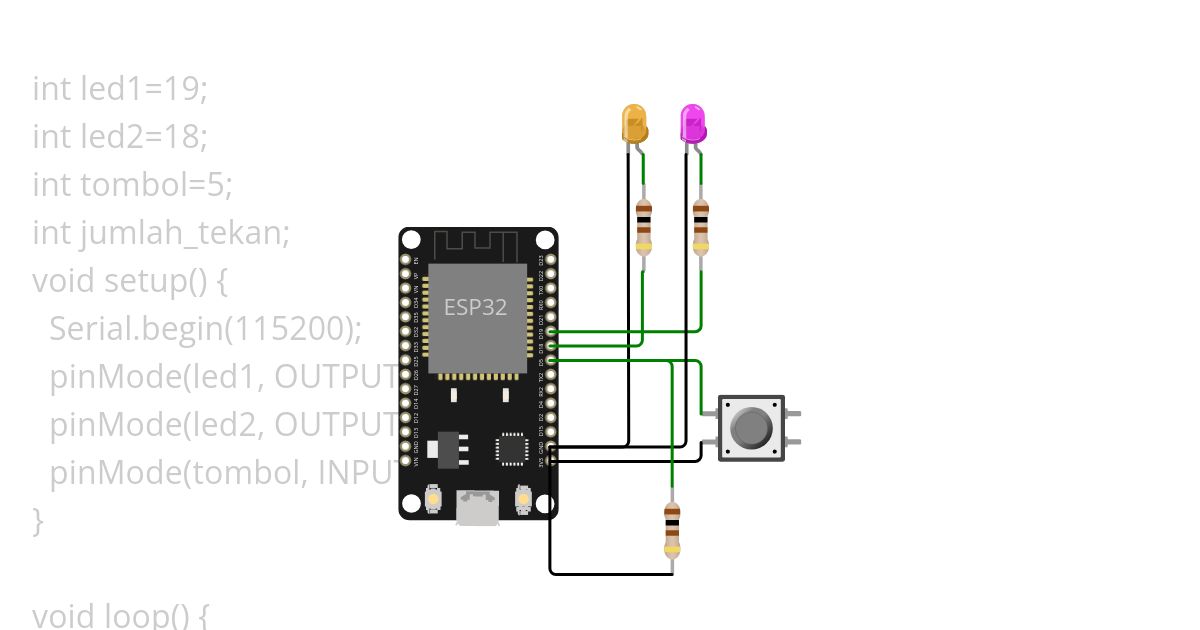 2lampu_1button_asb simulation