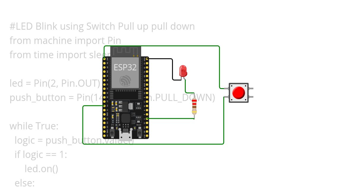 LED control using PushButton  simulation
