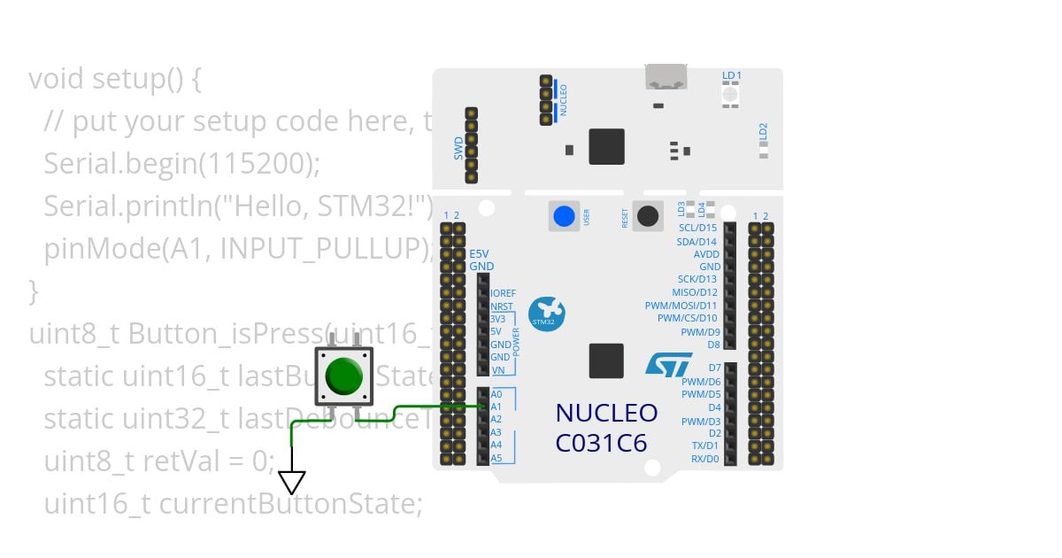 STM32 DebouncingButton simulation