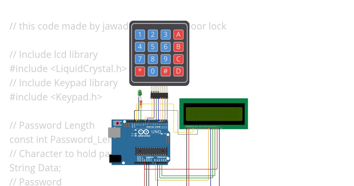 PWD door lock lcd simulation
