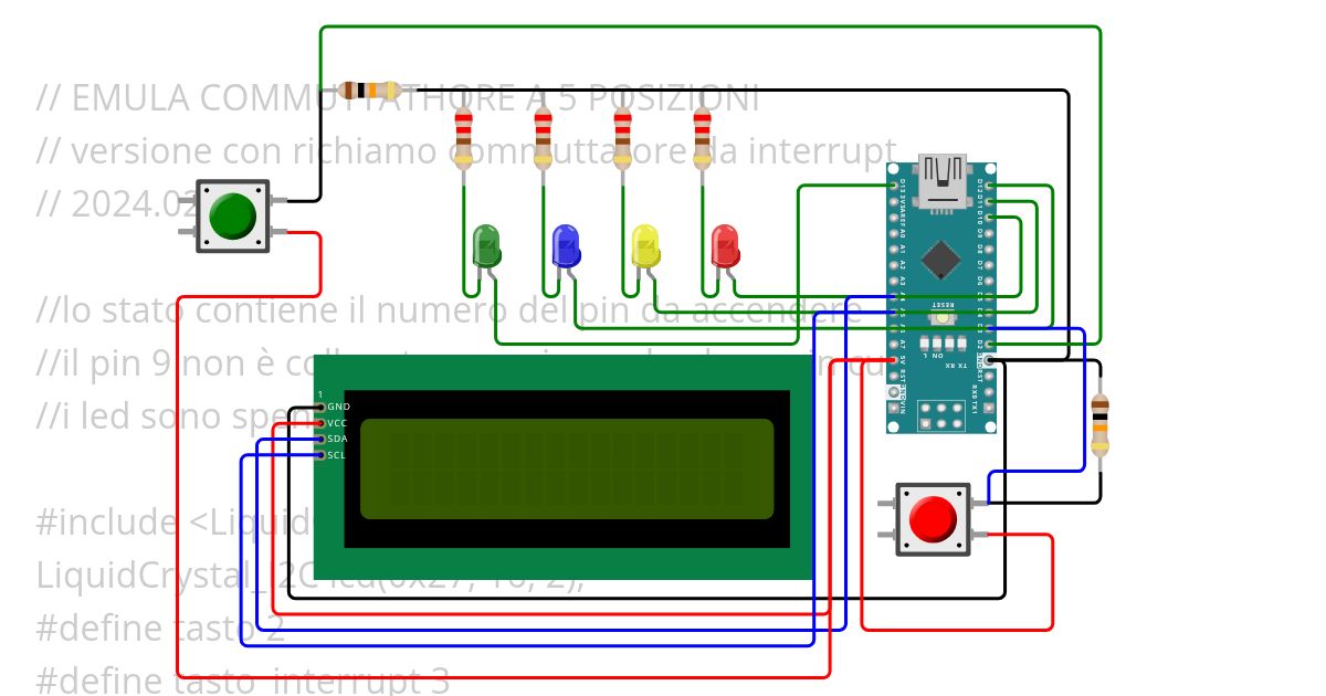 Tasto Commutatore Interrupt simulation