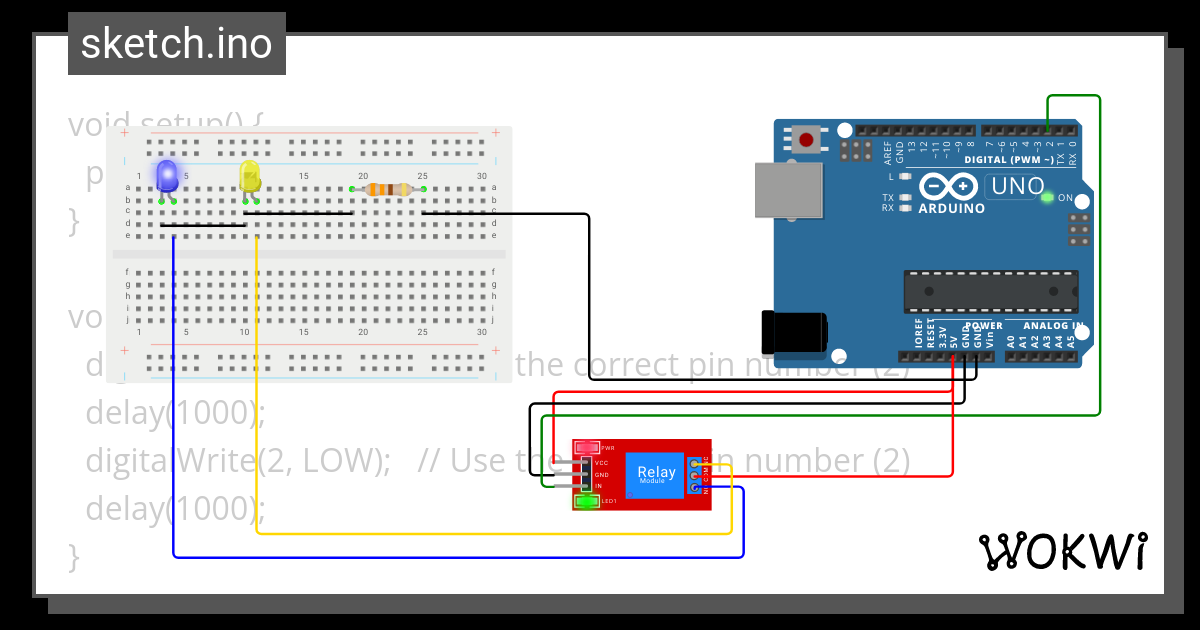 Relé - Wokwi ESP32, STM32, Arduino Simulator