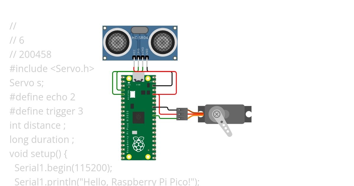 Robotics First Task (Servo + Ultrasonic) simulation