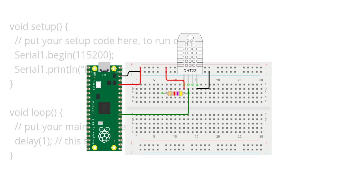 Raspberry Pi Pico demo Temperature and Humidity simulation