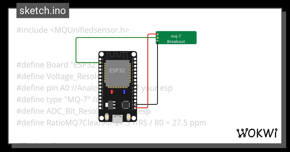 MQ7 - Wokwi ESP32, STM32, Arduino Simulator