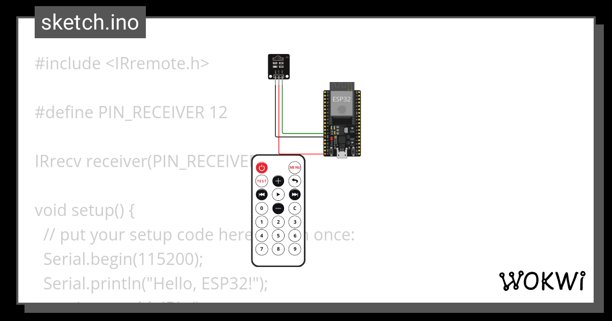 Test Ir Remote Wokwi Esp32 Stm32 Arduino Simulator 