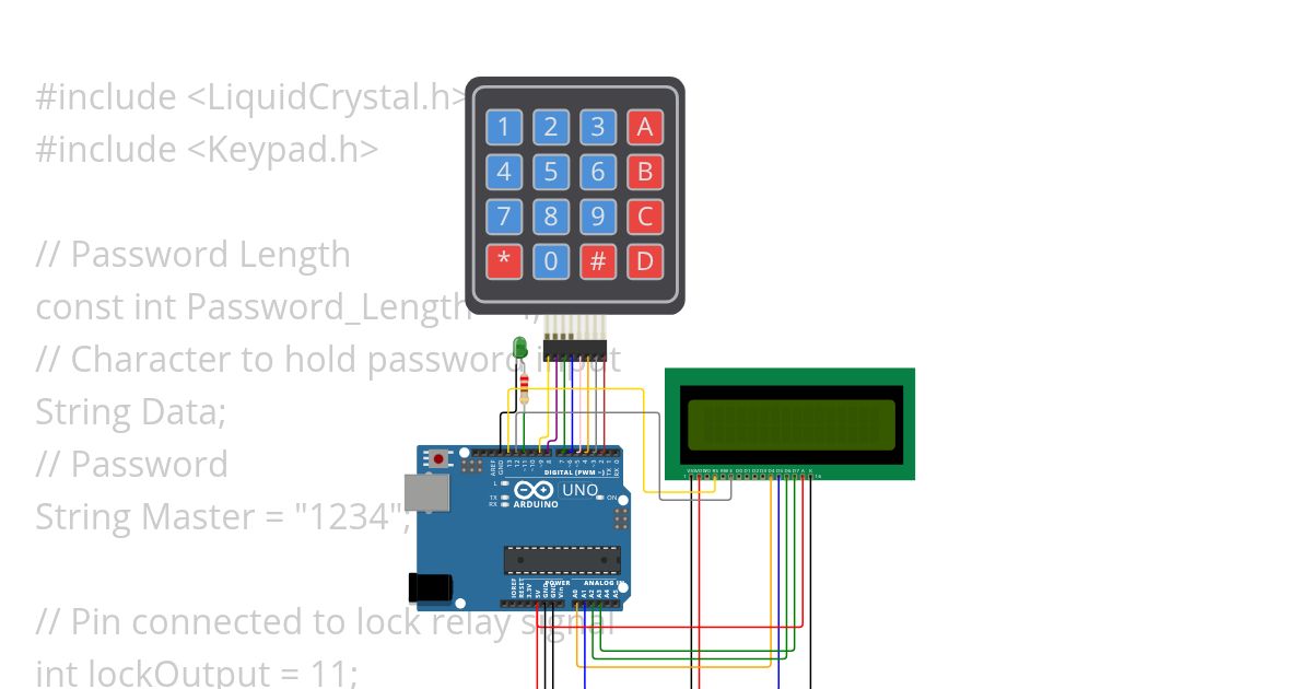 PWD door lock lcd advanced simulation
