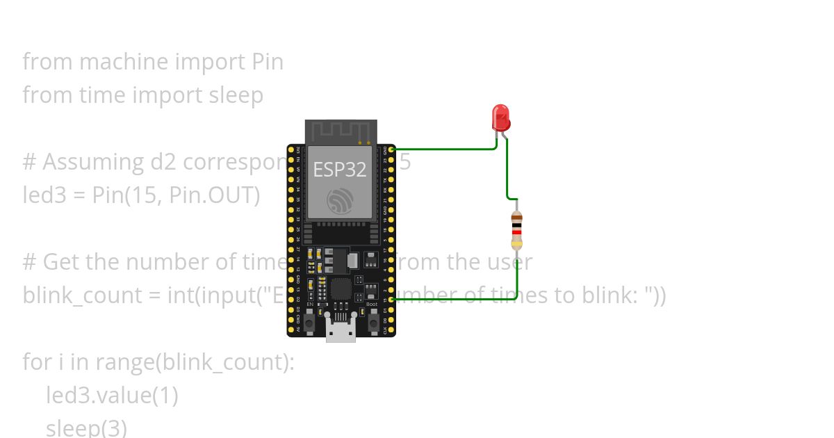 LED n blinking  simulation