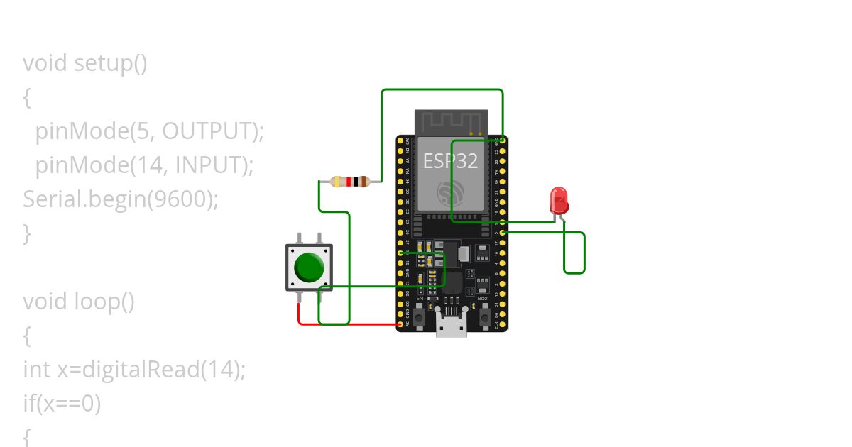 switch with led External  Pull down simulation