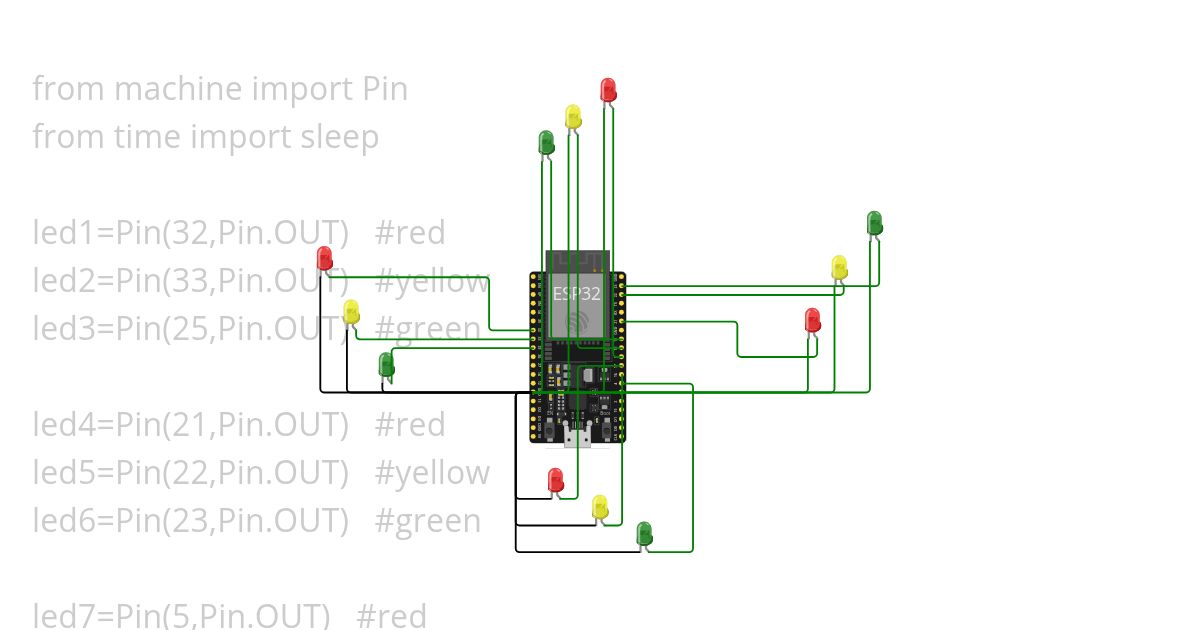 four way traffic signal  Copy simulation