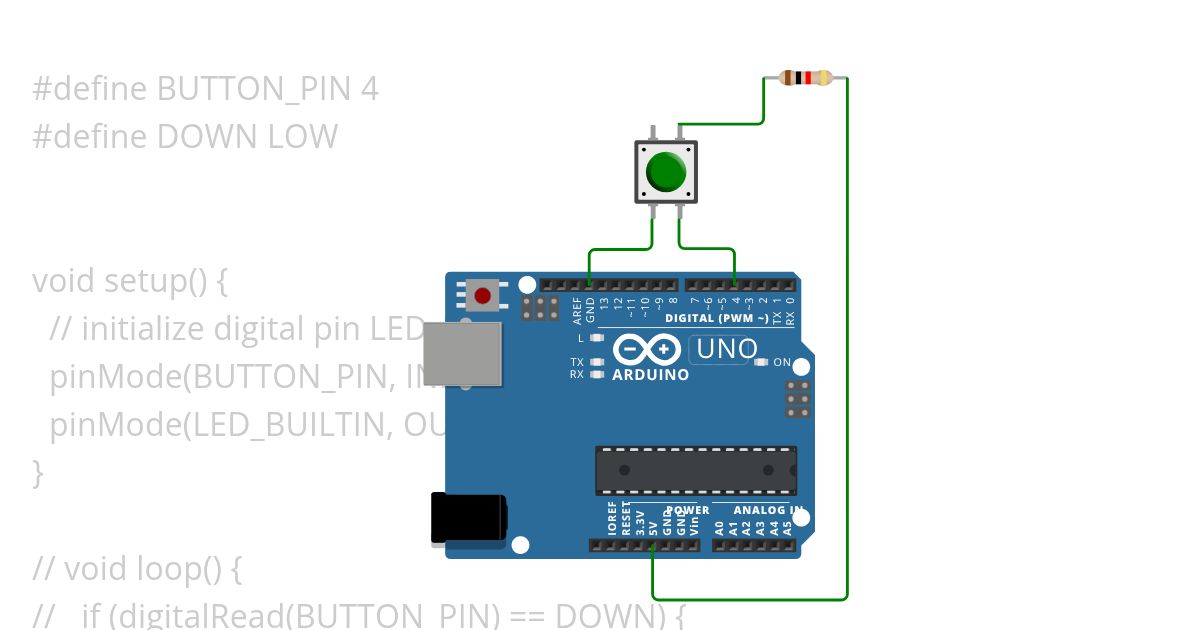 Button with Pullup Resistor Copy simulation