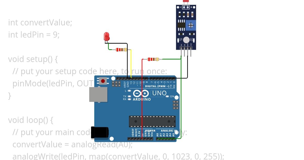 7.3 Control LED by Photoresistor simulation