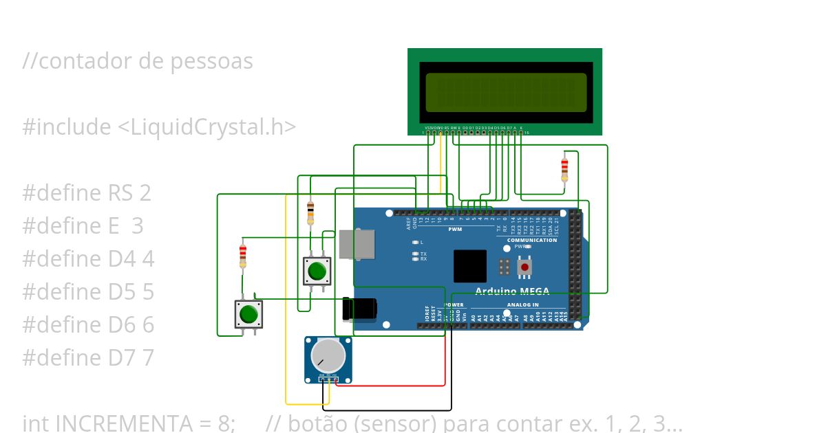 contado com LDC 16x2 simulation